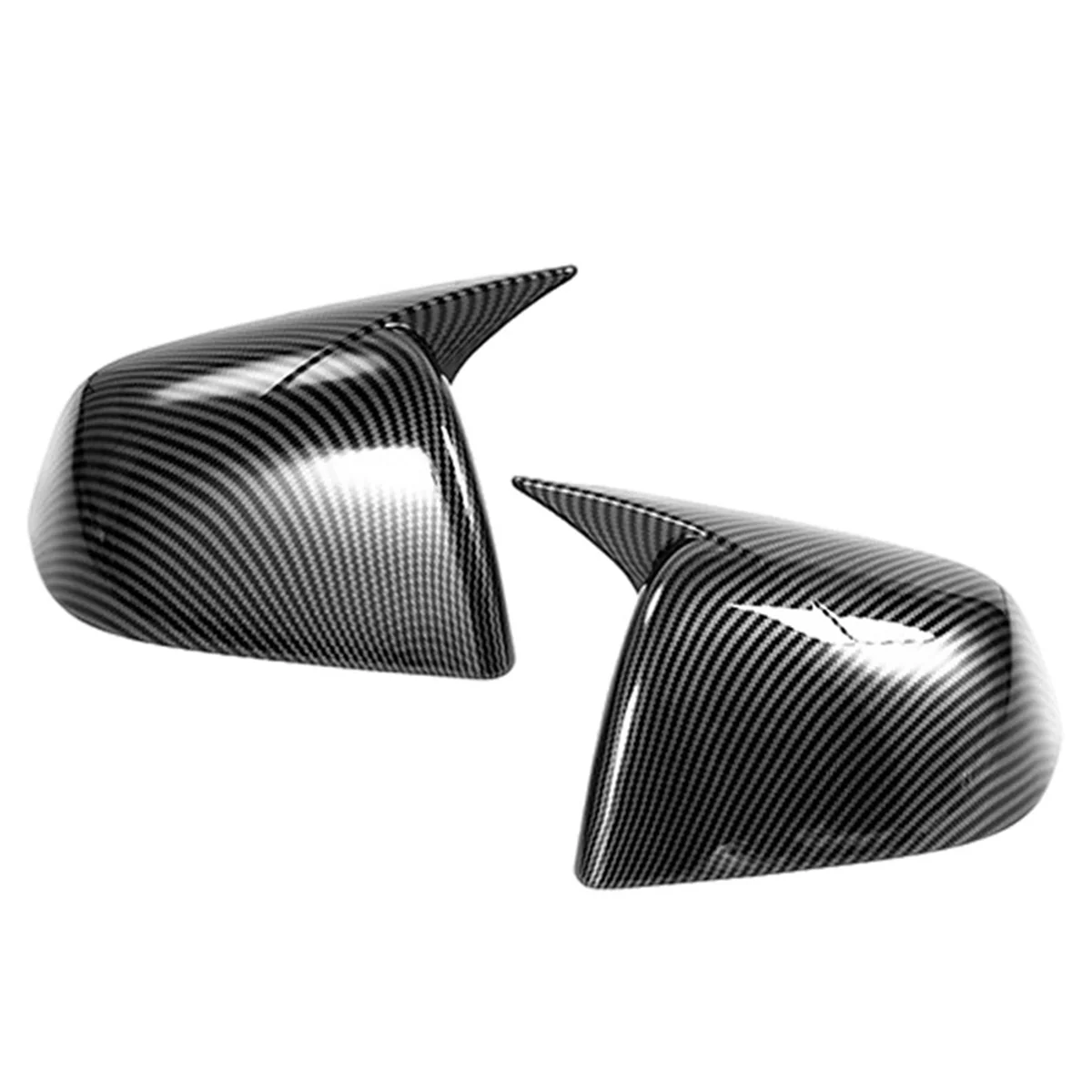 

2PCS Carbon Fiber Black Car Horn Style Rearview Side Mirror Cover Caps for Tesla Model Y 2021 2022