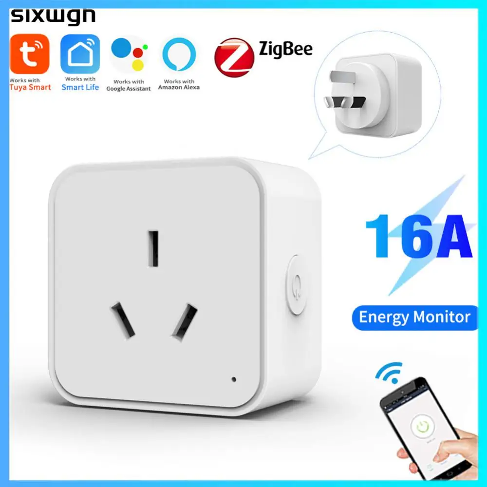 

Умная розетка Tuya AU Zigbee, розетка 16 А, монитор питания, функция таймера, совместима с приложением Alexa Google Home Smartlife