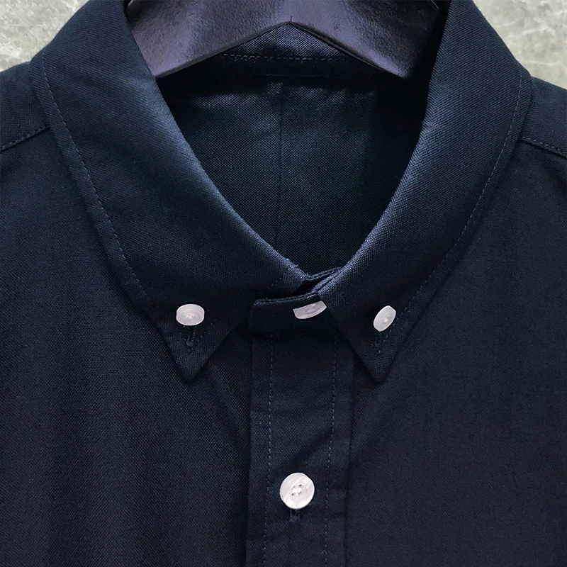 TB THOM Men's Shirt Summer Animal Embroidery Clothing Casual Oxford Slim Fit Short Sleeve Korean Breathable High Quality Tops