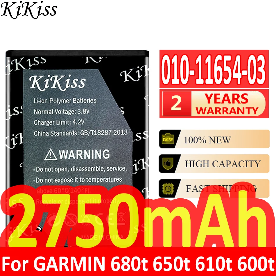 

KiKiss 2750mAh 010-11654-03 Battery For GARMIN Atemos 100 Monterra 680t 650t 610t 600t Alpha 100 200i Hand Batteria + Tracking