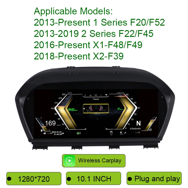 

2025 Новый цифровой ЖК-дисплей на приборной панели, цифровой кластер для BMW 1 2 серии F20 F52 F22 X1 F48 F49 X2 F39, виртуальный прибор для кабины