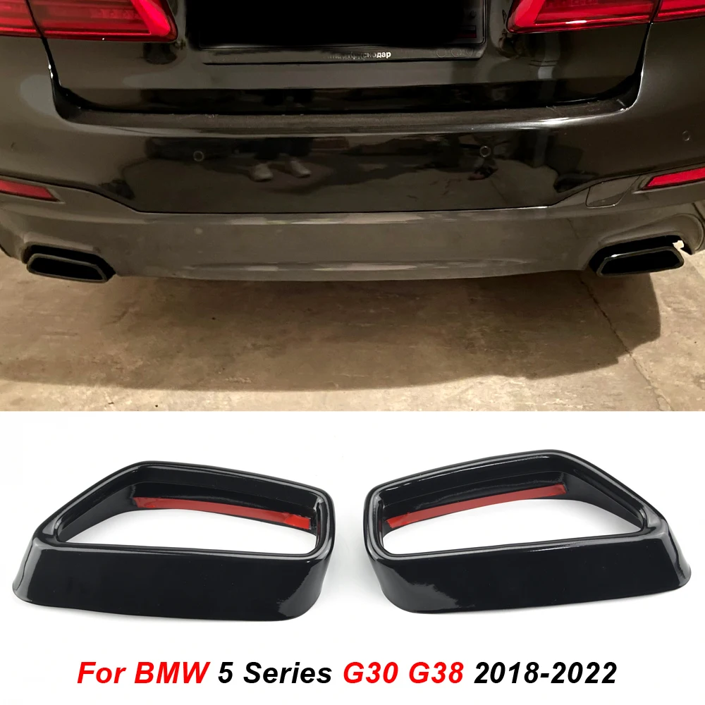 

Для BMW 5 серии G30 G31 2018-2021 черная наклейка из нержавеющей стали на крышку выхлопной трубы автомобиля наклейки для модификации внешней стороны автомобильные аксессуары