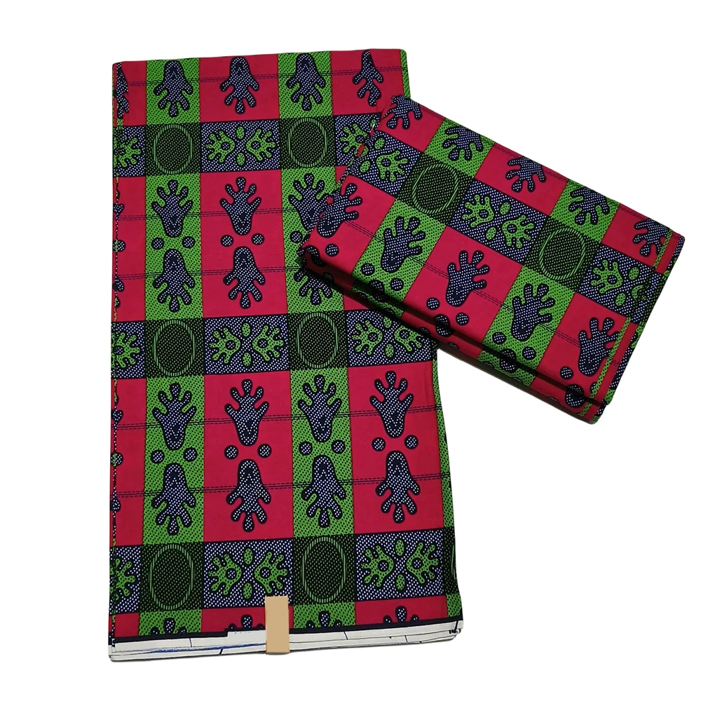 

African Wax Fabric 100% Cotton Veritable Wax Nigerian Ankara Block Prints Batik Fabric Dutch Pagne 6yards For Sewing VL-197