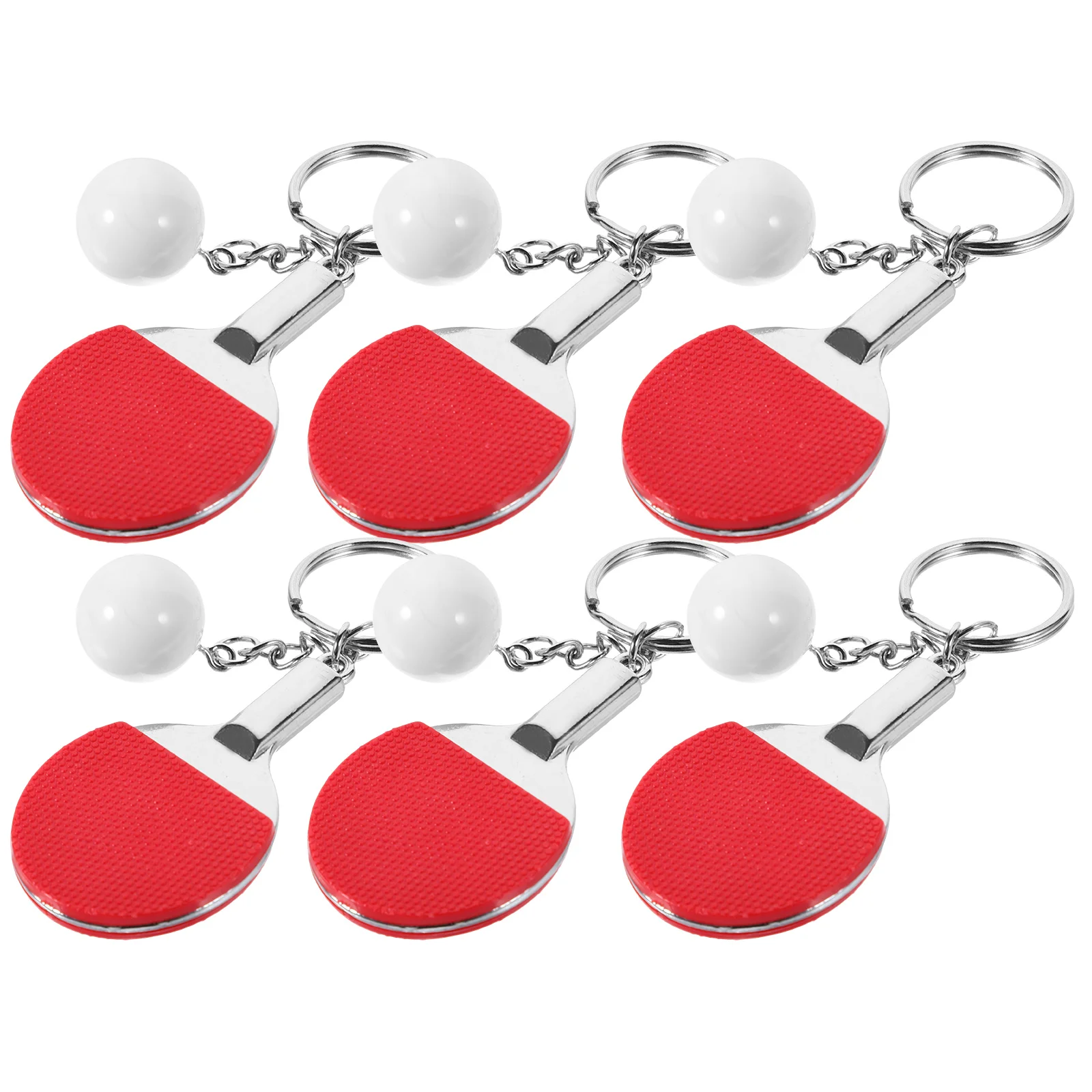

6 Pcs Table Tennis Racket Sports Keychain Women Hanging Keychains Match Keepsakes Miss