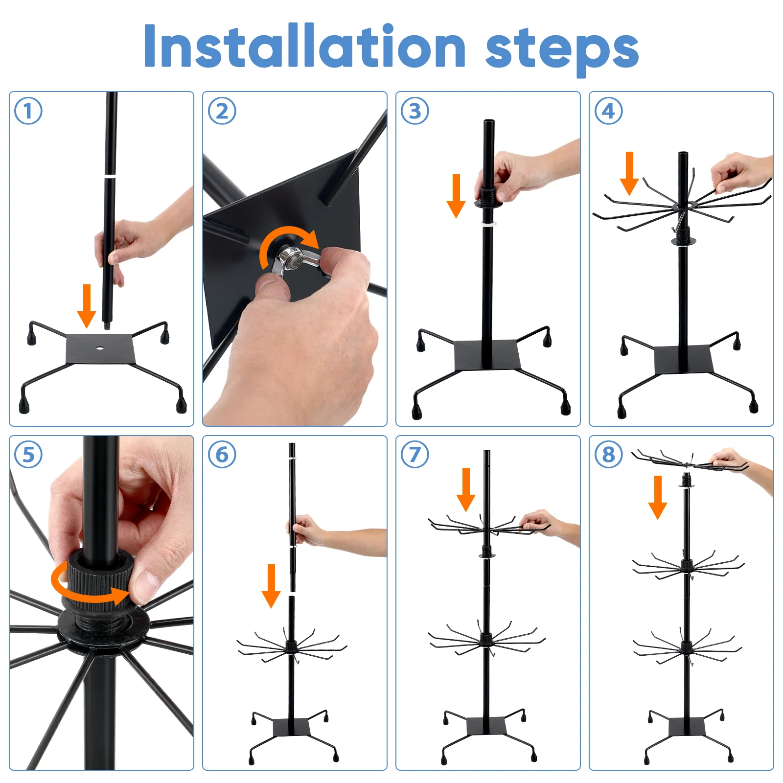 Подставка для ювелирных изделий из кованого железа вращающийся стеллаж хранения