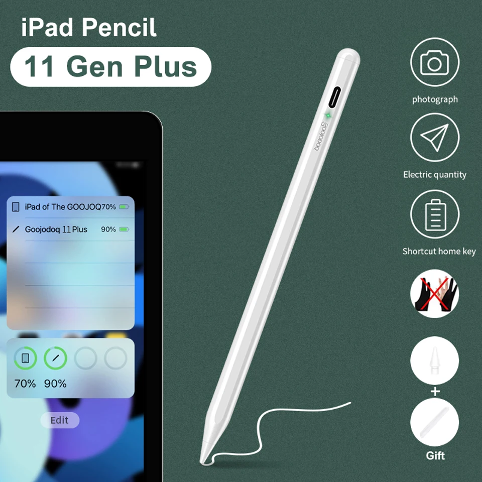 

For iPad Pencil Apple Pen Stylus for Apple Pencil 2 1 for iPad Air 4 2021 Pro 11 12.9 2020 Air 3 10.5 2019 10.2 Mini 5 Touch Pen