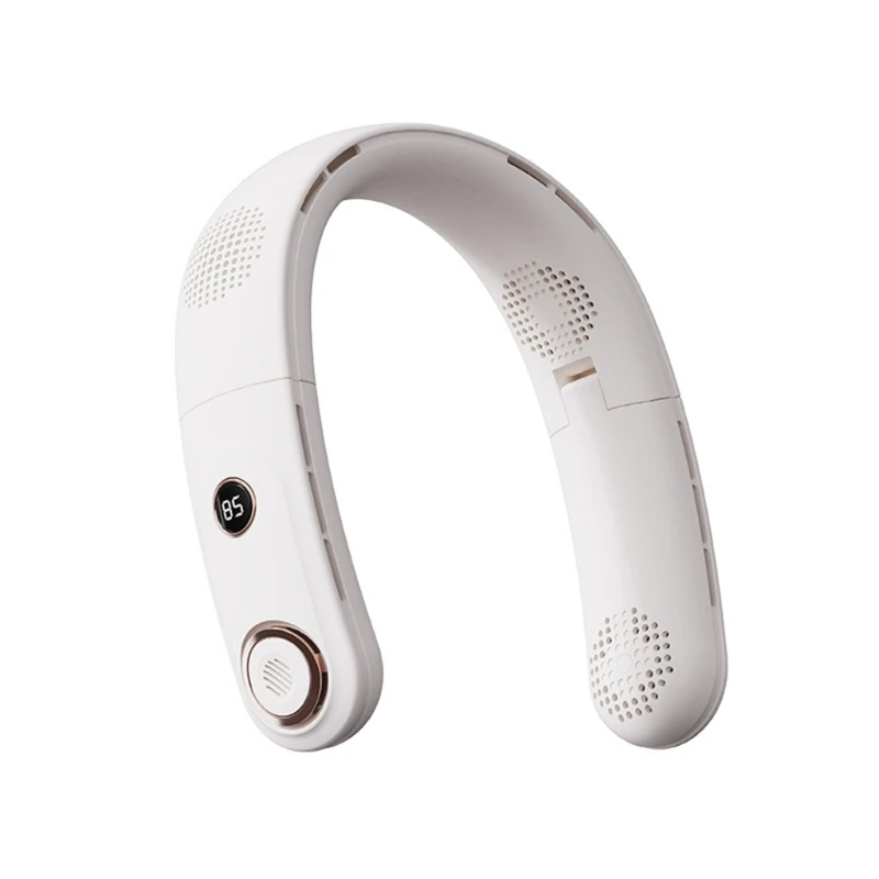 

M2EE Leafless Portable Neck Fan Quiet and Safe Wearable Cooling Device with 3 Adjustable Wind Gears for Outdoor Travel