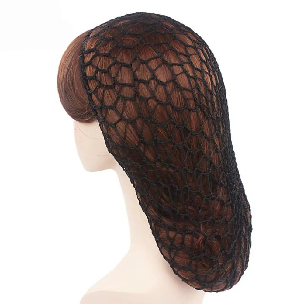 

New Wide Band Mesh Snood Hair Net Headbands Lady Turban Hair Accessories Women Soft Rayon Crochet Hair Net Oversize Knit Hat Cap