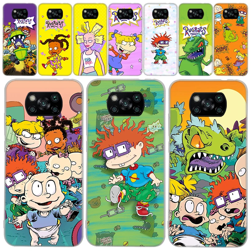 

Мультяшный прозрачный мягкий чехол R-Rugrat для телефона Xiaomi Poco X5 X4 Gt X3 Nfc M5s M4 Pro M3 F3 F2 F1 Mi Note 10 A2 A3 Lite, чехол