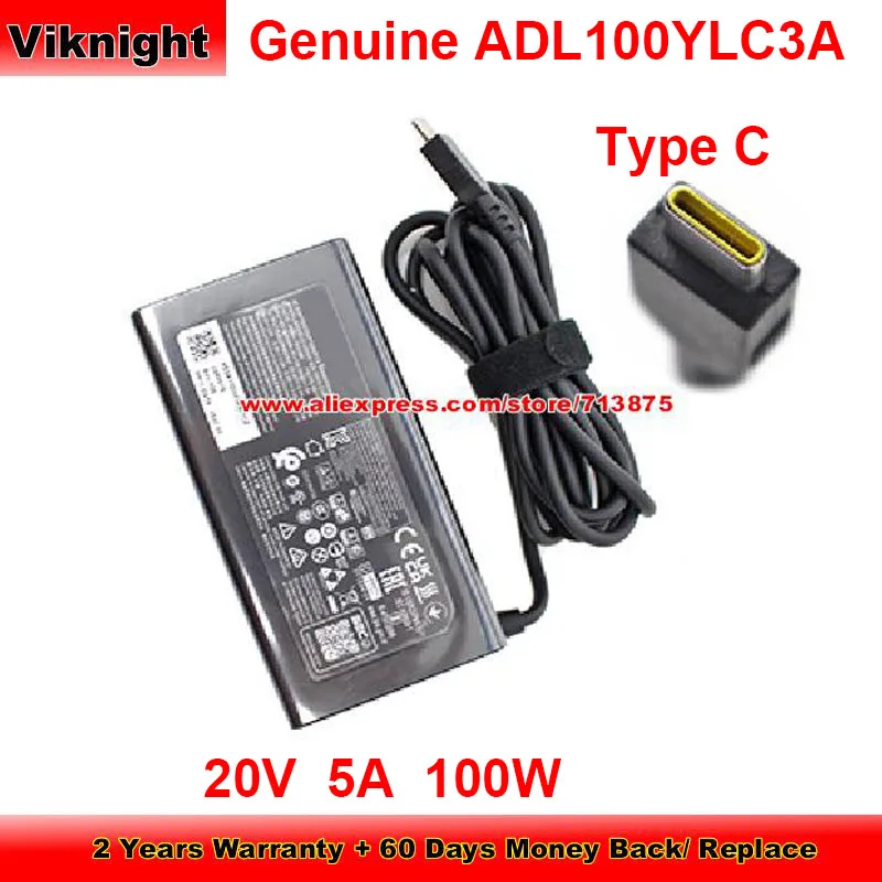 Genuine Type C Plug 20V 5A AC Adapter for LENOVO ADL100YLC3A FRU PN 5A11D52403 SA11D52389 100W Power Supply