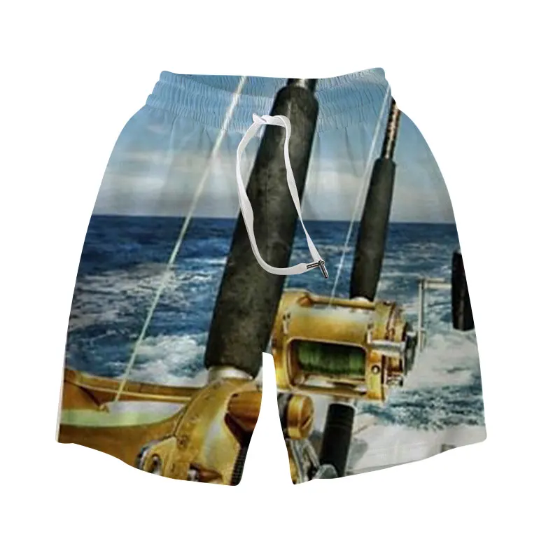 

Men's Hawaiian New Casual Fishhook Pattern Printing Comfortable Refreshing Breathable Quick-drying Casual Men's Shorts 2023 New