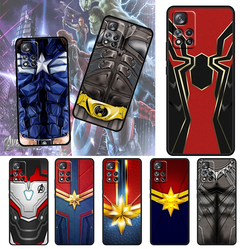 

Avengers Hero Marvel For Xiaomi Redmi Note 11 10 11T 10S 9 9S 8 7 5G TPU Soft Silicone Black Phone Case Fundas Coque Cover Capa