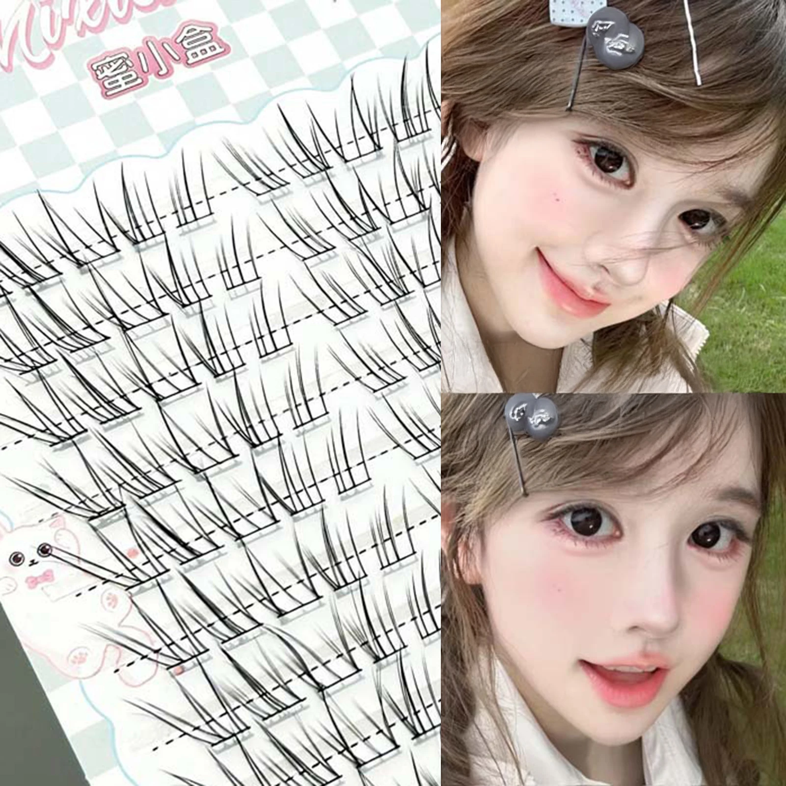 Фото Накладные ресницы Natural Deer Look, 6/10 рядов, 10-12 мм, смешанная длина, C-изгиб, легкие, комфортные, для ежедневного макияжа и фотосессий №1