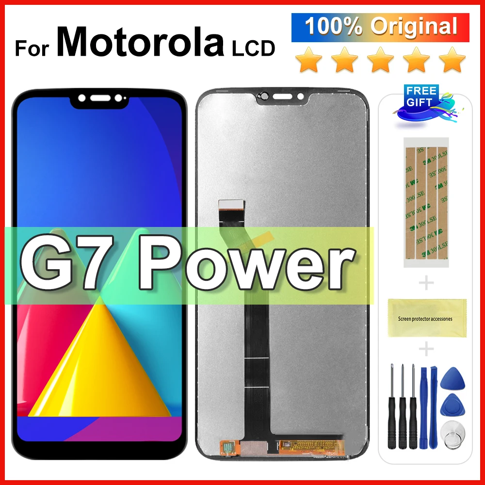 ЖК-дисплей 6,2 дюйма для Motorola Moto G7 Power, ЖК-дисплей XT1955 XT1955-4, экран с дигитайзером в сборе с рамкой, запасные части