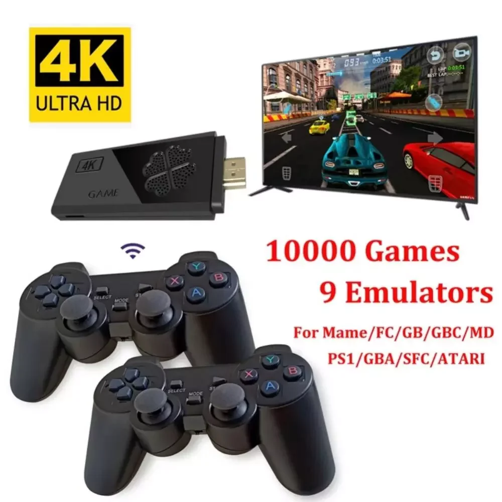 

NEW2023 New M8 Video Game Console 2.4G Double Wireless Controller Game Stick 4K 10000 Games 64GB For PS1/GBA Dropshipping