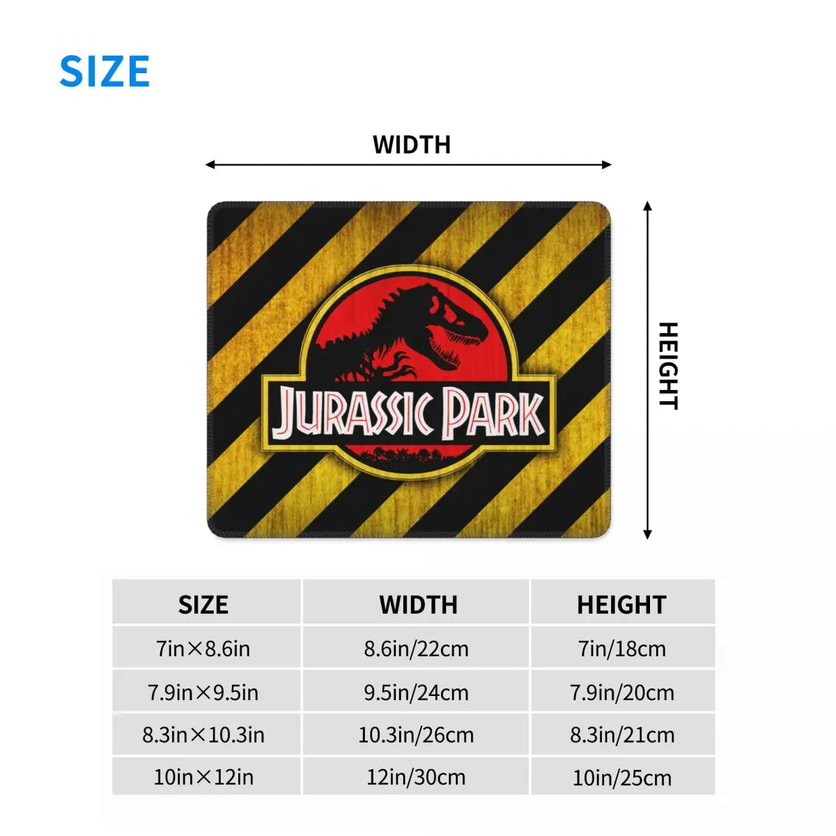 Jurassic Park Logo Yellow Mouse Pad Customized Anti-Slip Rubber Base Gamer Mousepad Accessories Giant Dinsaur Office Laptop Mat images - 6