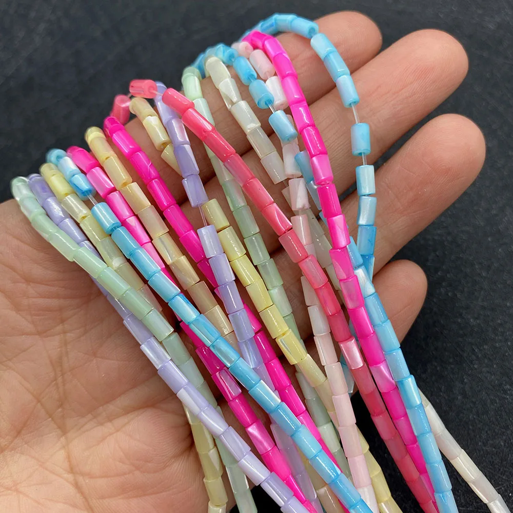 

Natural Seawater Shell Round Tube Dyed Loose Beads 3x5mm Charm Fashion Jewelry DIY Making Necklace Bracelet Earring Accessories