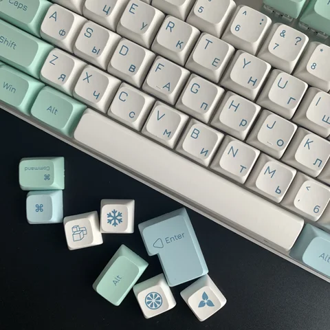 MAIMOOO Колпачки для клавиш XDA Ледяной Кристалл Мятный PBT
