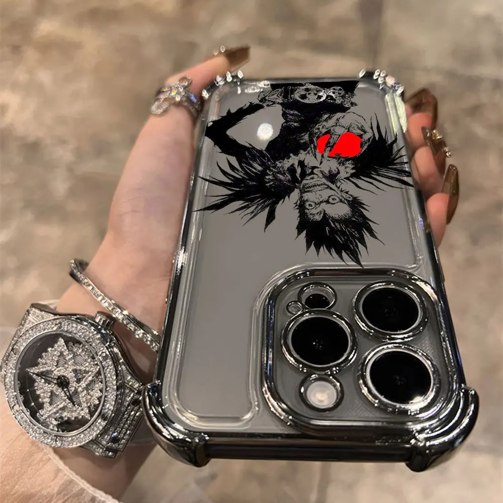 Фото Чехол для телефона Death Note Plating для Xiaomi Redmi A3 14C 13C 12C K50 K40 Note 14 13 12 11 10 9S Pro Plus 4G 5G с защитой от падения подушки безопасности №4