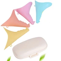female urination device splash proof female urinal portable reusable silicone urinal pee funnel with storage box for camping