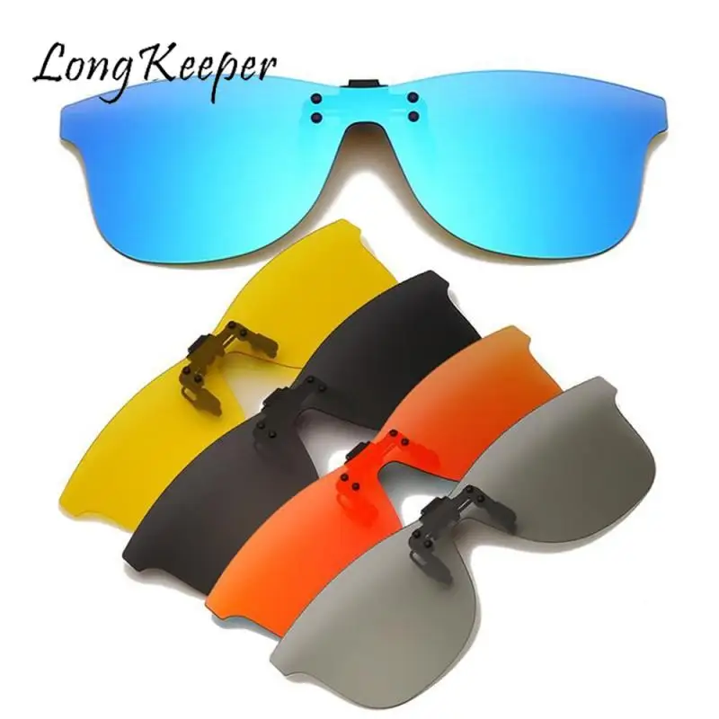 

LongKeeper Flip Up Women Sunglasses Polarized Clip On Sunglasses Men Rimless Driving Photochromic Night Vision Mirror 2022 Uv