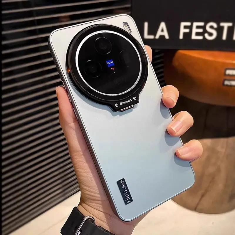 Фото Чехол для VIVO X300 Pro X200 Ultra, встроенный кронштейн для объектива, однотонный акриловый чехол для VIVO X200 Pro, мини-противоударный бампер №2