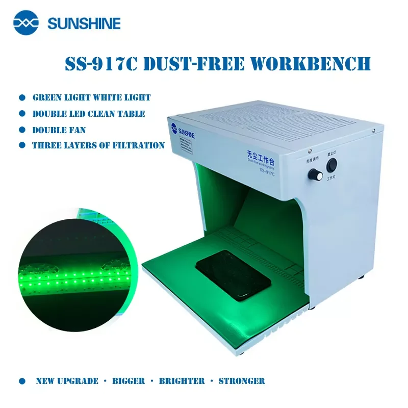 

Sunshine SS-917C Dust Free Work Room Anti Dust Working Bench Adjustable Wind Cleaning Room For Phone Refurbish Repair Workbench