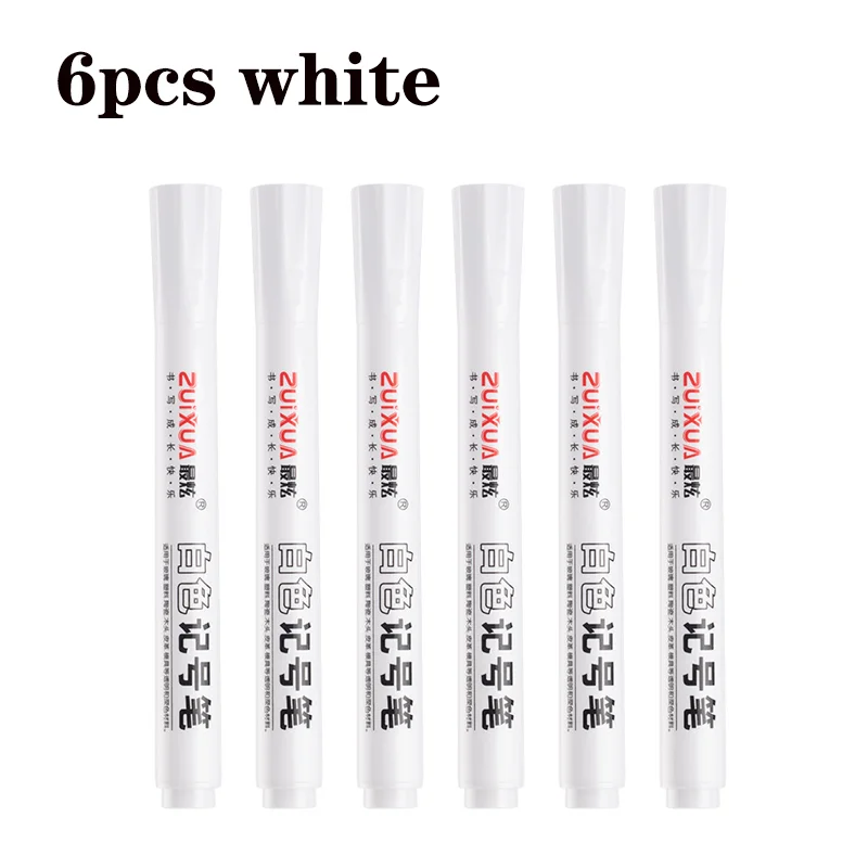 

8 шт. белая маркировочная ручка для обуви, шин, быстросохнущая масляная не выцветающая утолщенная Водонепроницаемая маркировочная ручка большой емкости