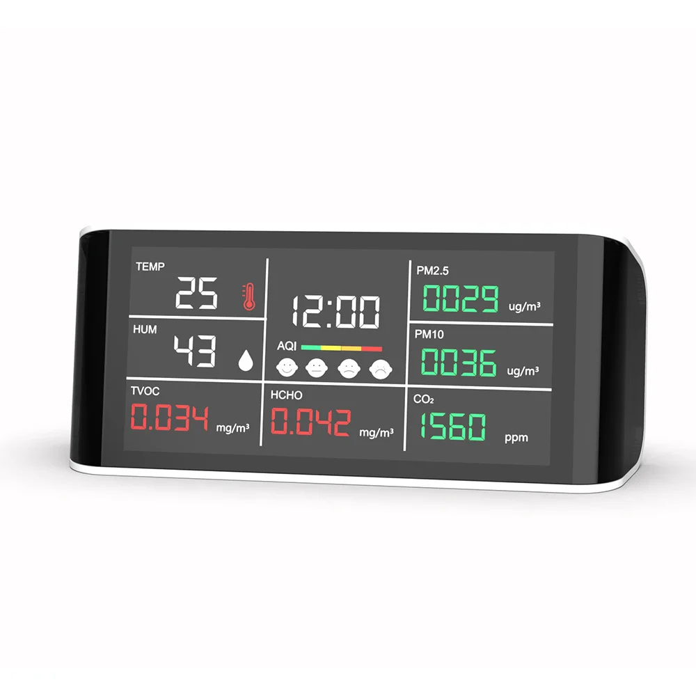 

High Quality Pm2.5 Pm10 Detectors Carbon Dioxide Meter Sensor Co2 Portable Digital Temperature Air Quality Detector For Home