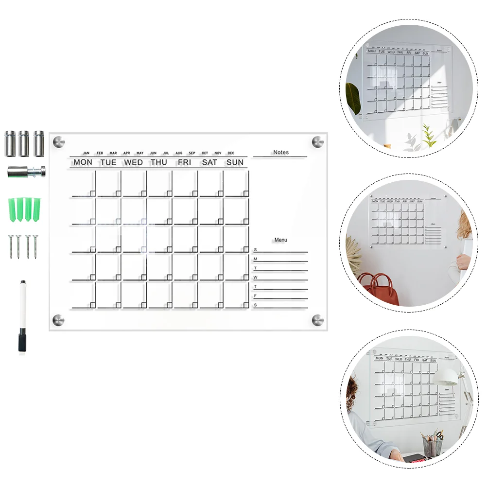 

Board Memo Message Wall Erasable Planner Acrylic Chore Chart Note Daily Refrigerator Checklist Clear Fridge Sticker Whiteboard