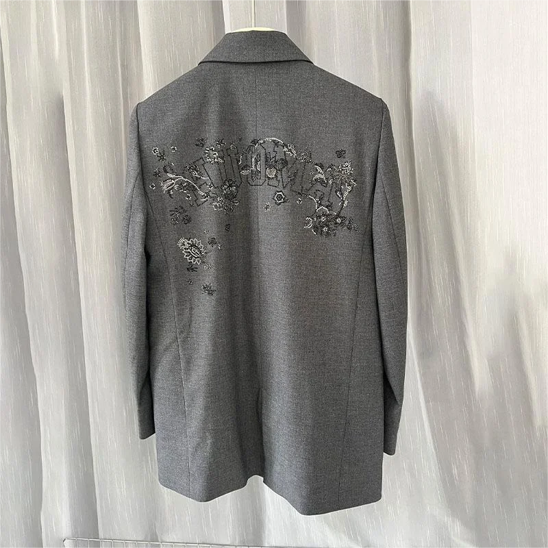 Zadig женский пиджак повседневный шикарный с лацканами и пуговицами серый топ Famele