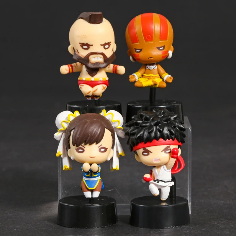 Уличный борец Рю Chun Li Zangief Dhalsim Mini Коллекционная фигурка модели игрушки 4 шт./компл.