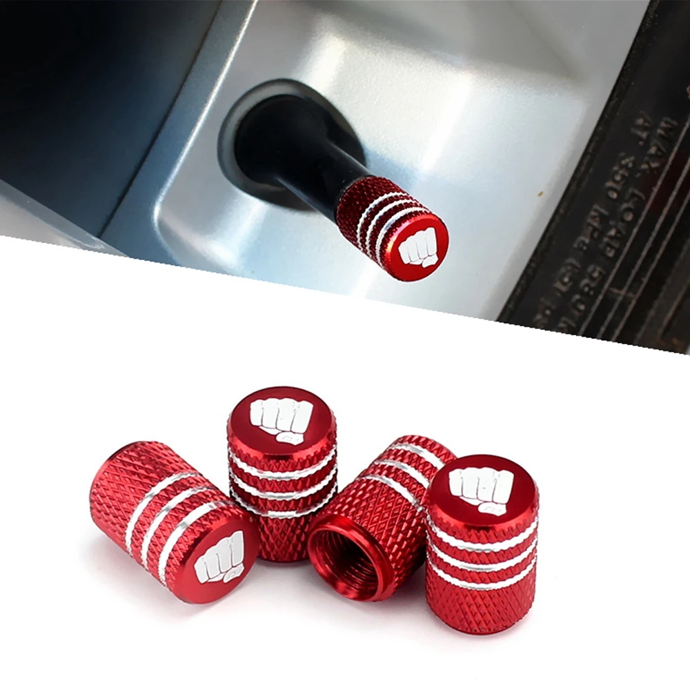 

4Pcs Fist Pattern Car Tire Valve Stem Caps Air Covers Universal Stem Covers for Cars Trucks Motorcycles SUVs and Bikes(Red)
