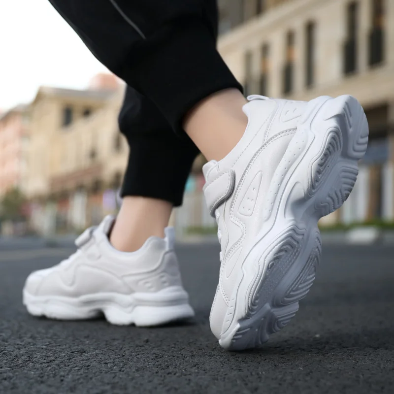 2023 Children Sneakers Autumn New Kids Soft Bottom Breathable Leather Casual Shoes School Sports Running Sneakers for Boys Girls