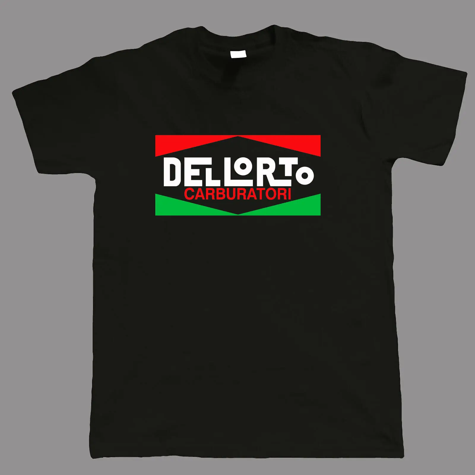 Мужская черная футболка с логотипом ускорителя Dellorto Сделано в США