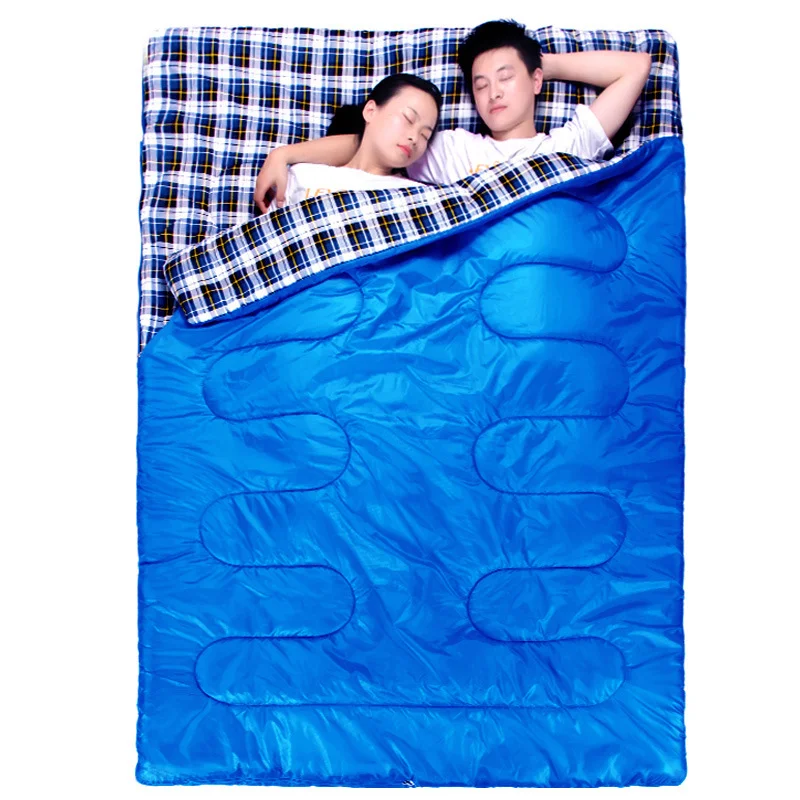 

Camping Sleeping Bag 2 Person 3.2kg Ultralarge (190+30)*145CM Cotton Filling Comfortable Thick Portable Saco De Dormir