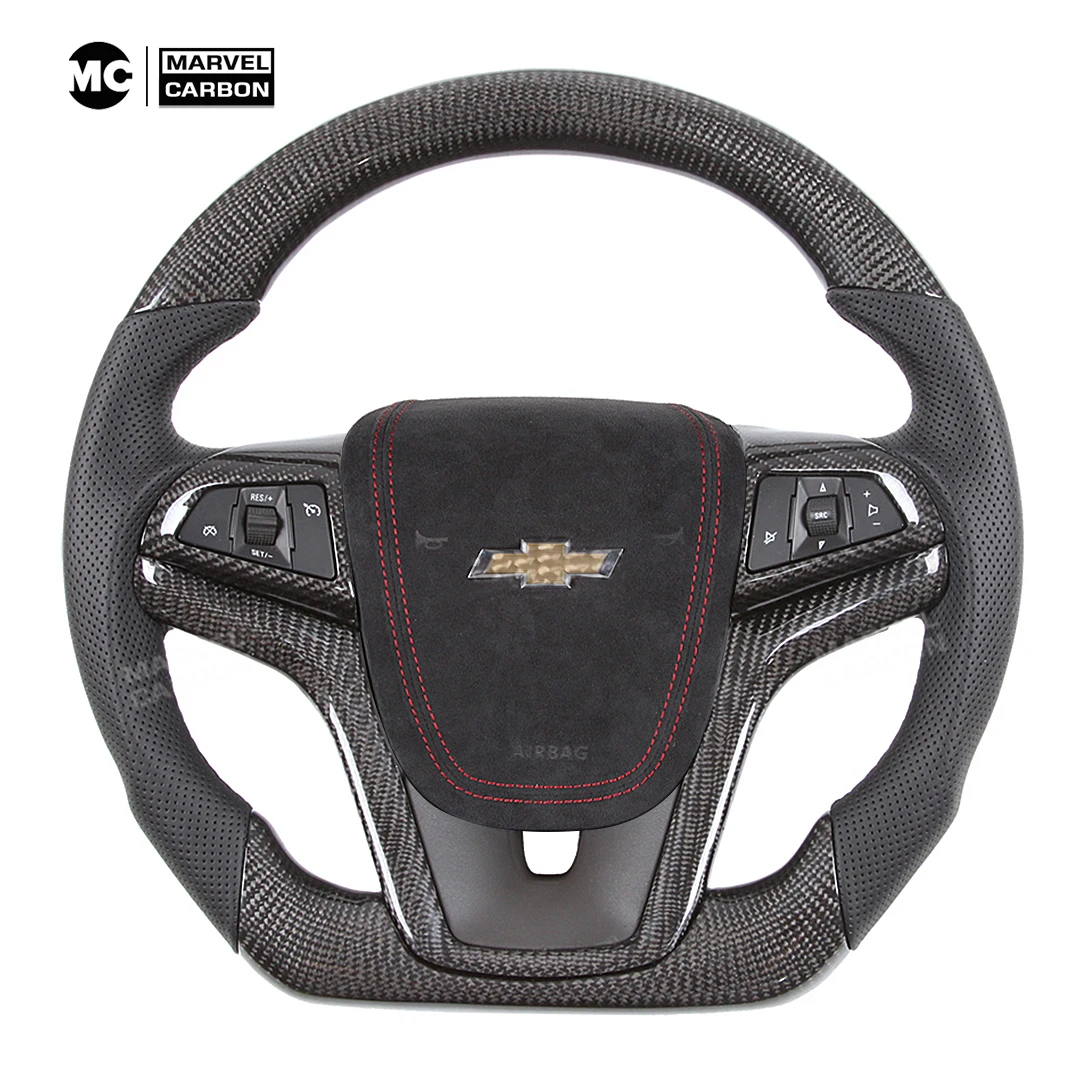 

100% Real Carbon Fiber Steering Wheel Display Compatible Chevrolet