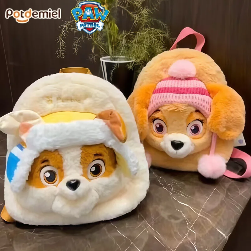 Фото Новый плюшевый рюкзак Hot Potdemiel PAW Patrol с милым мультяшным дизайном собаки, мягкий, пушистый, для малышей, маленький школьный/дорожный рюкзак для мальчиков №2
