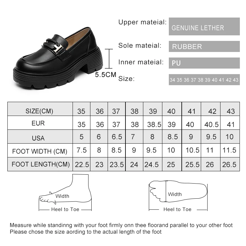 AIYUQI Platform Loafers Women 2023 New Genuine Leather Women High Heels Spring One Foot British Style Women Shoes