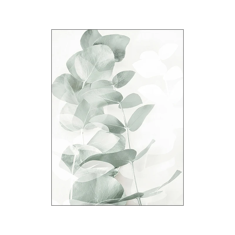 

Настенный плакат JIANGGERONGZHAO с абстрактными линиями и листьями, зеленый
