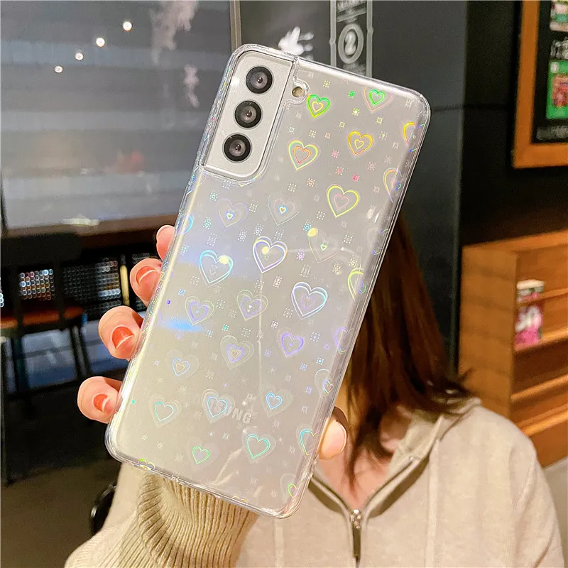 love heart phone case for samsung galaxy a53 a51 a71 a52 a32 a72 a12 s20 fe s22 s21 plus note 20 ultra a50 a21s a31 back cover free global shipping