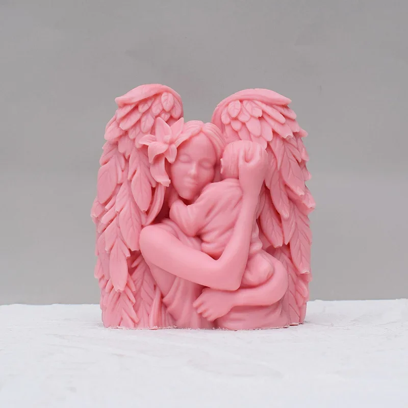 DIY ангел для матери и ребенка силиконовая форма свечей рождественские крылья