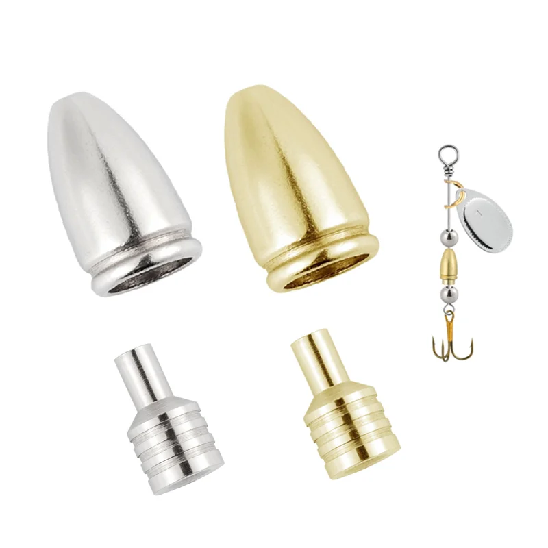 

20pcs Fishing Weight Sinker Tail Spinner Rigs Spinner Lure Body Freshwater Fishing Supplies Bell Shaped Brass Bullet Attractor