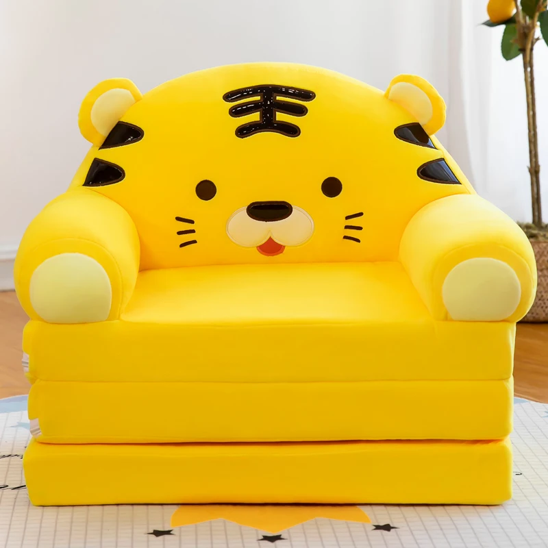 Three-layer Folding Kid Sofa Bed Fashion Cartoon Crown Seat Cute Baby Resting Chair Kindergarten Cushion Lazy Sofa Child Chair