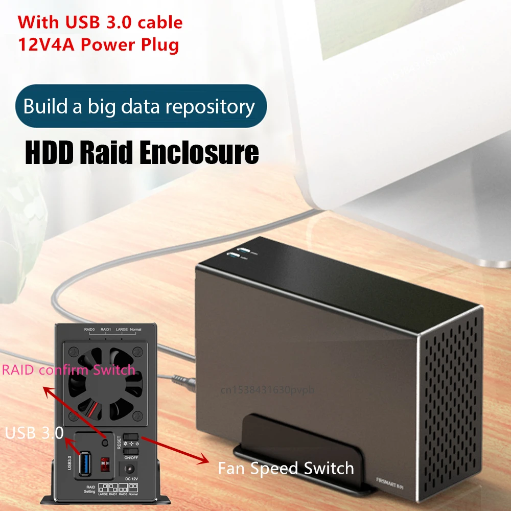 3.5 Dual Bay external hdd enclosure raid Array Cabinet sata Hard Disk Array with RAID Function USB Disk Array Box Dual Bay