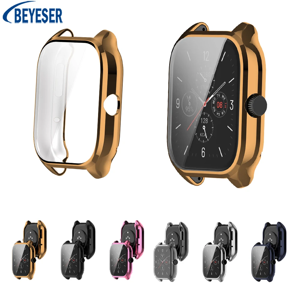 

TPU Plating Protective Case For Amazfit GTS4 SmartWatch 2in1 with Screen Protection Anti-fall All Inclusive Protec Cover