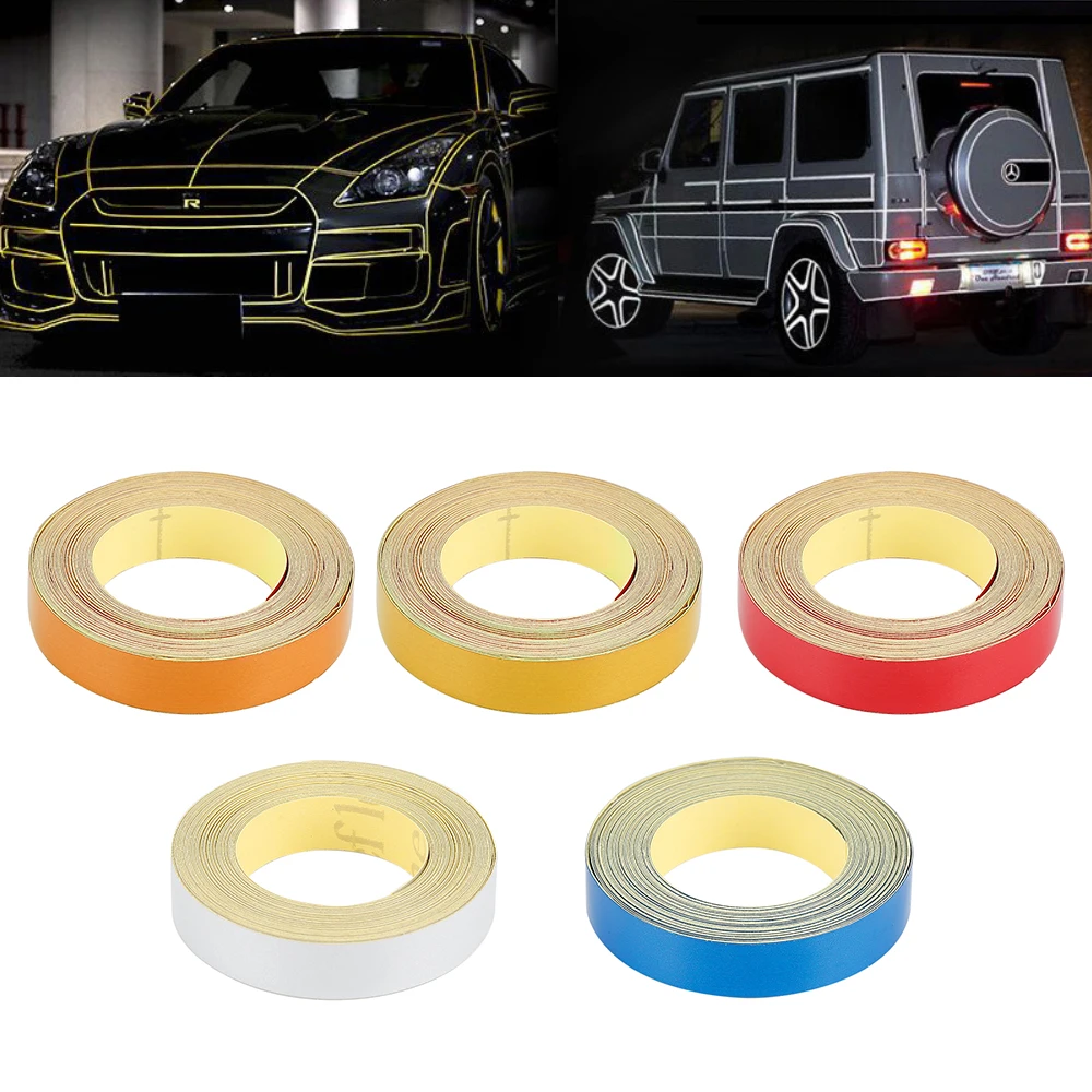

1cm*5m Car Reflective Tape Warning Safety Car Decoration Sticker Reflector Protective Strip Film Motorcycle Auto Stickers