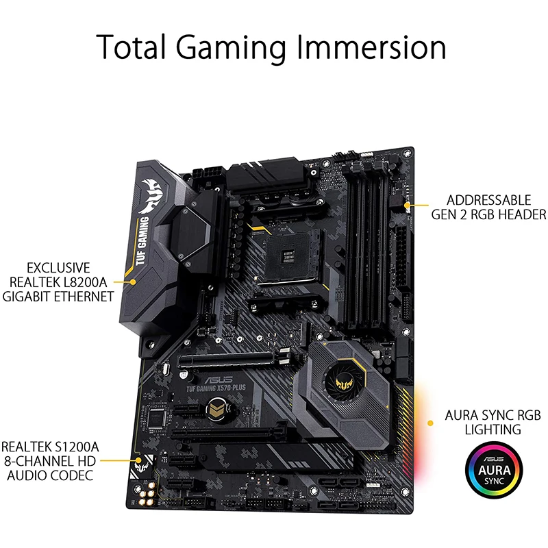 Новый ASUS TUF Gaming X570-Plus AM4 Zen 3 Ryzen 5000 &amp 3rd Gen ATX материнская плата с поддержкой R3 R5 R7 R9