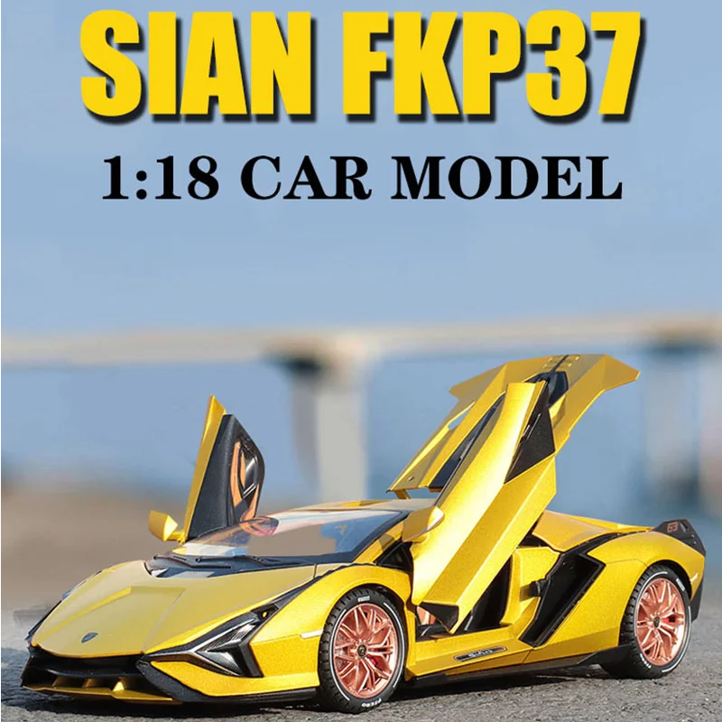 

1:18 Lamborghinis SIAN FKP37 модель автомобиля Supercar литые из сплава игрушки для мальчиков машины литые под давлением игрушки коллекционные автомобили для детей A245