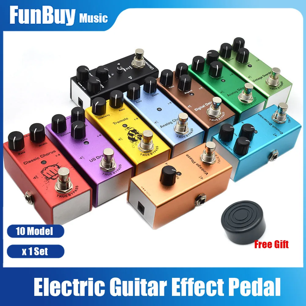 

1Pcs Mini Electric Guitar Effect Pedal Delay/Overdrive/Crunch/Distortion/Vintage Phaser/Tremolo/Chorus DC 9V True Bypass